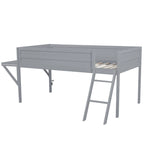 Letto a soppalco singolo con scrivania e luci LED