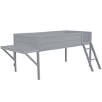Letto a soppalco singolo con scrivania e luci LED