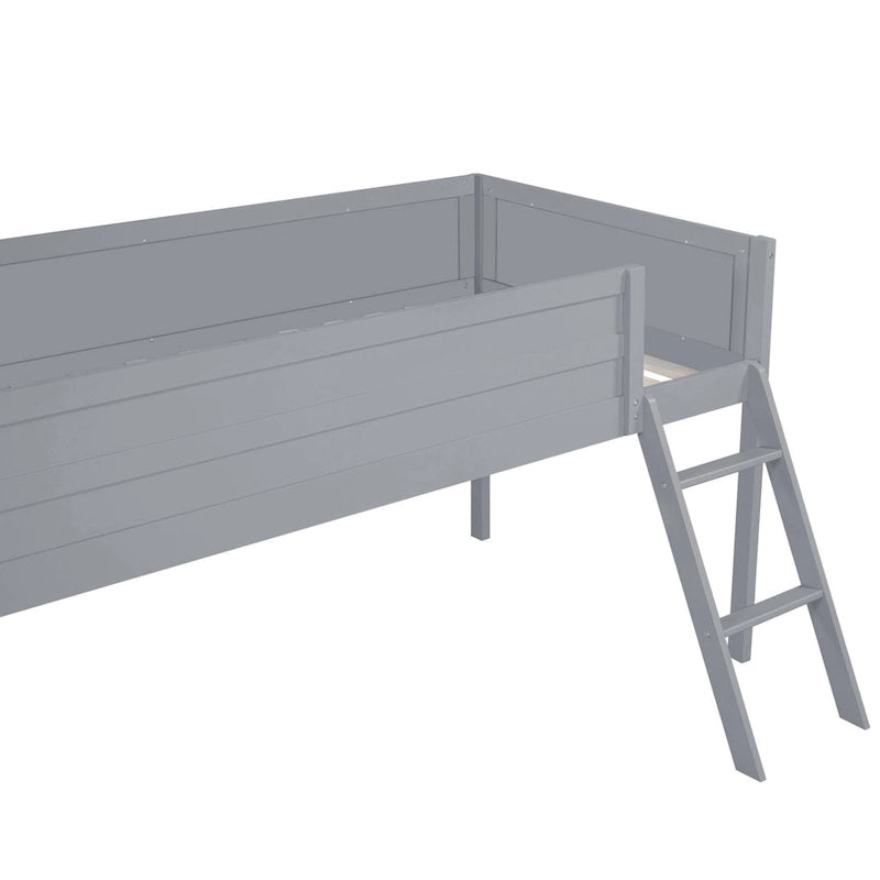 Letto a soppalco singolo con scrivania e luci LED