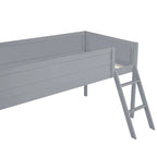 Letto a soppalco singolo con scrivania e luci LED