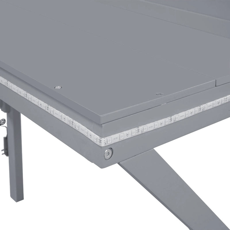 Letto a soppalco singolo con scrivania e luci LED