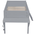 Letto a soppalco singolo con scrivania e luci LED
