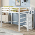Letto a soppalco full-size con armadio e scala contenitore