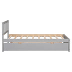 Letto a piattaforma in legno grigio singolo con letto estraibile