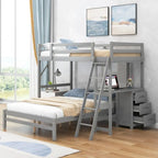 Letto a castello singolo sopra piazza e mezzo con scrivania integrata e 3 cassetti