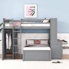 Letto a soppalco full-size con letto singolo indipendente