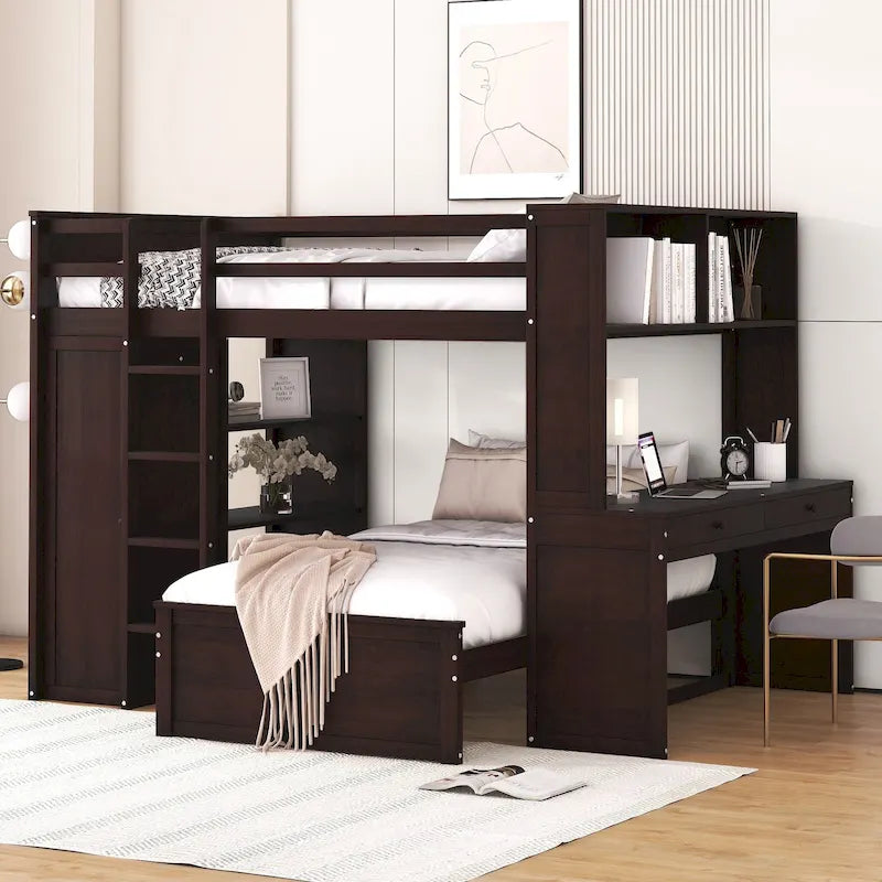 Letto a soppalco full-size con letto singolo indipendente
