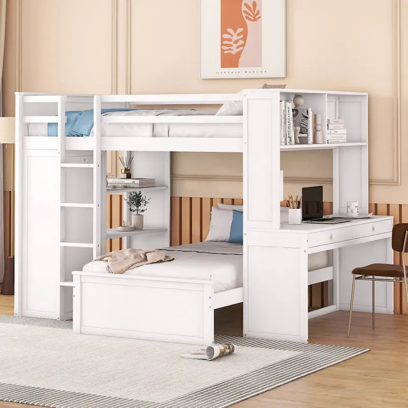 Letto a soppalco full-size con letto singolo indipendente