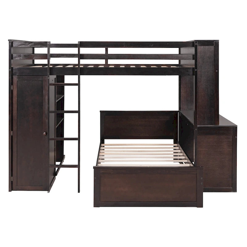Letto a soppalco full-size con letto singolo indipendente