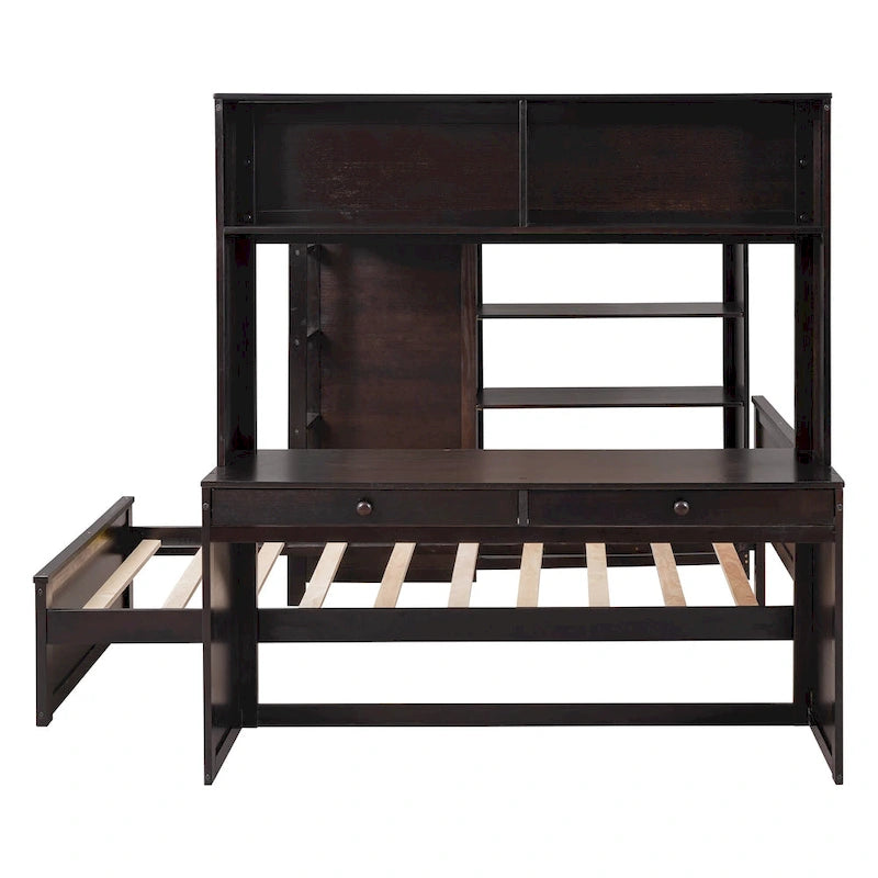Letto a soppalco full-size con letto singolo indipendente