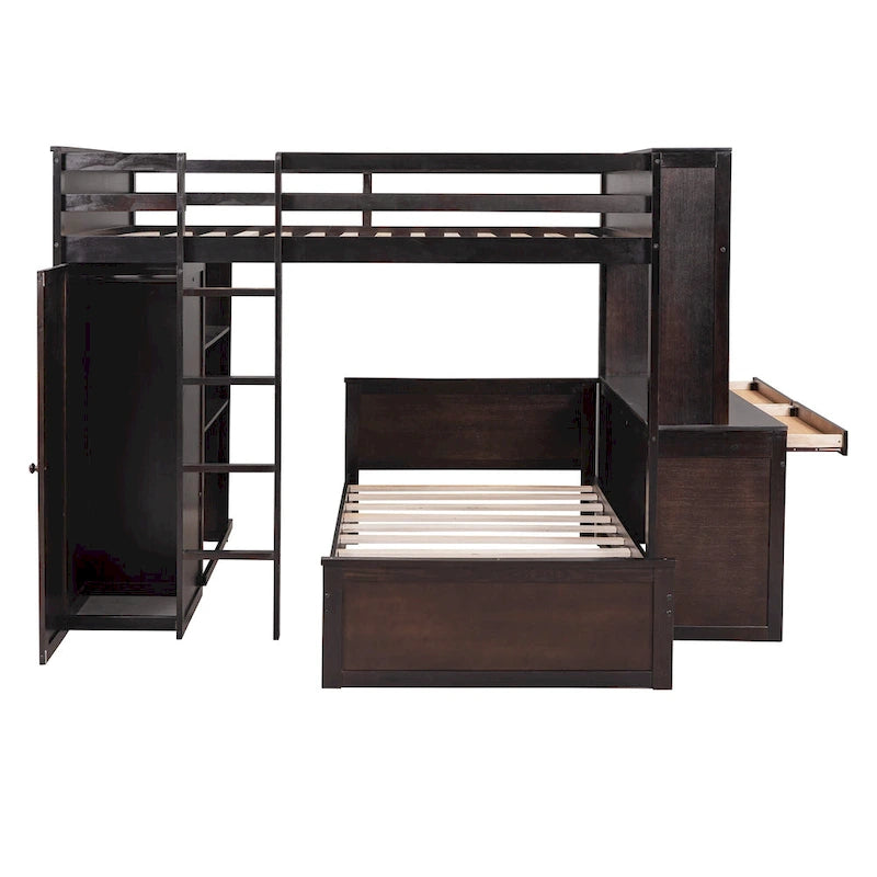 Letto a soppalco full-size con letto singolo indipendente