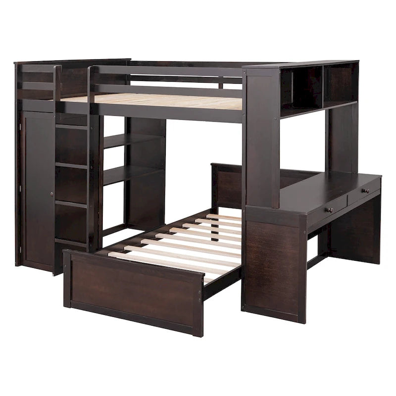Letto a soppalco full-size con letto singolo indipendente