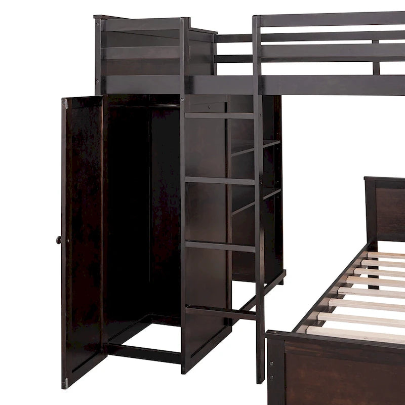 Letto a soppalco full-size con letto singolo indipendente