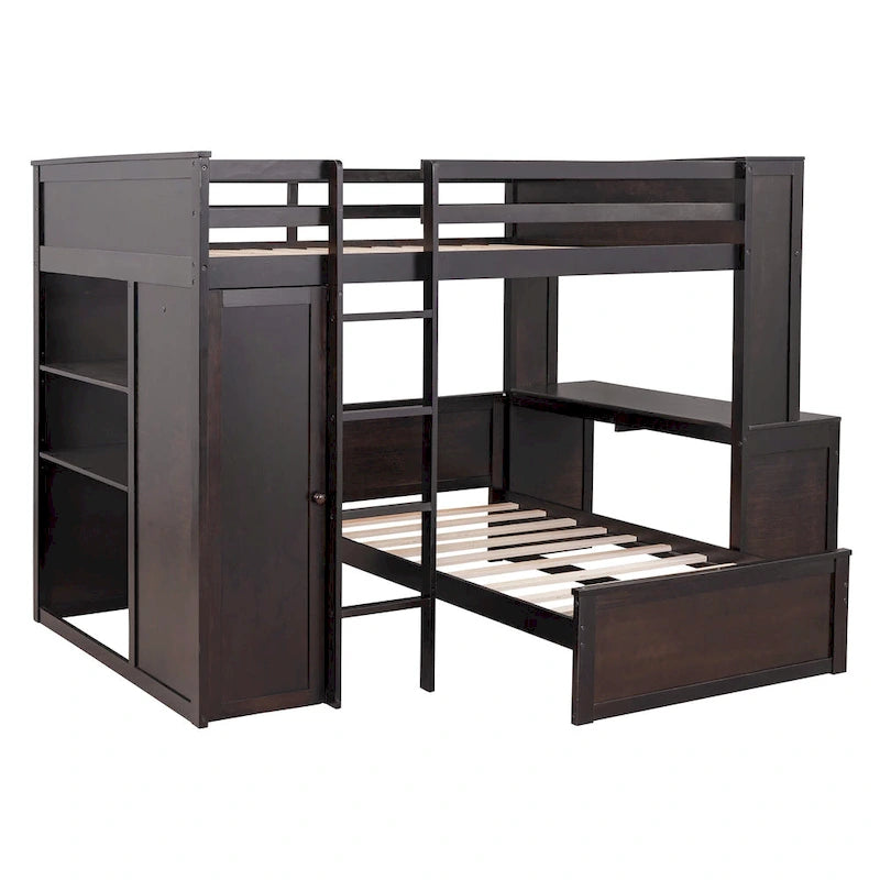 Letto a soppalco full-size con letto singolo indipendente