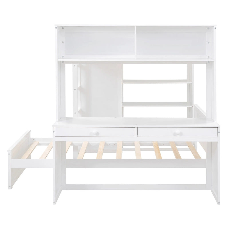 Letto a soppalco full-size con letto singolo indipendente