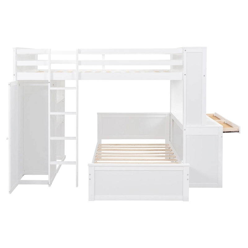 Letto a soppalco full-size con letto singolo indipendente