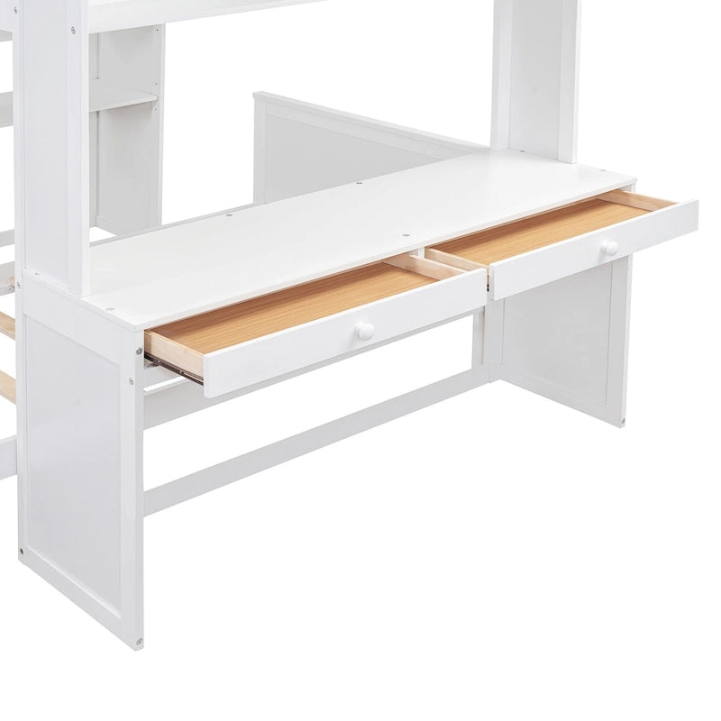 Letto a soppalco full-size con letto singolo indipendente