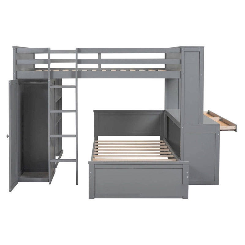 Letto a soppalco full-size con letto singolo indipendente