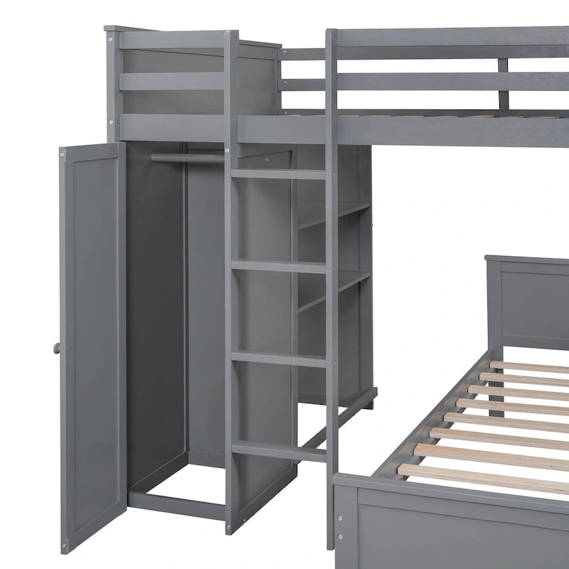 Letto a soppalco full-size con letto singolo indipendente