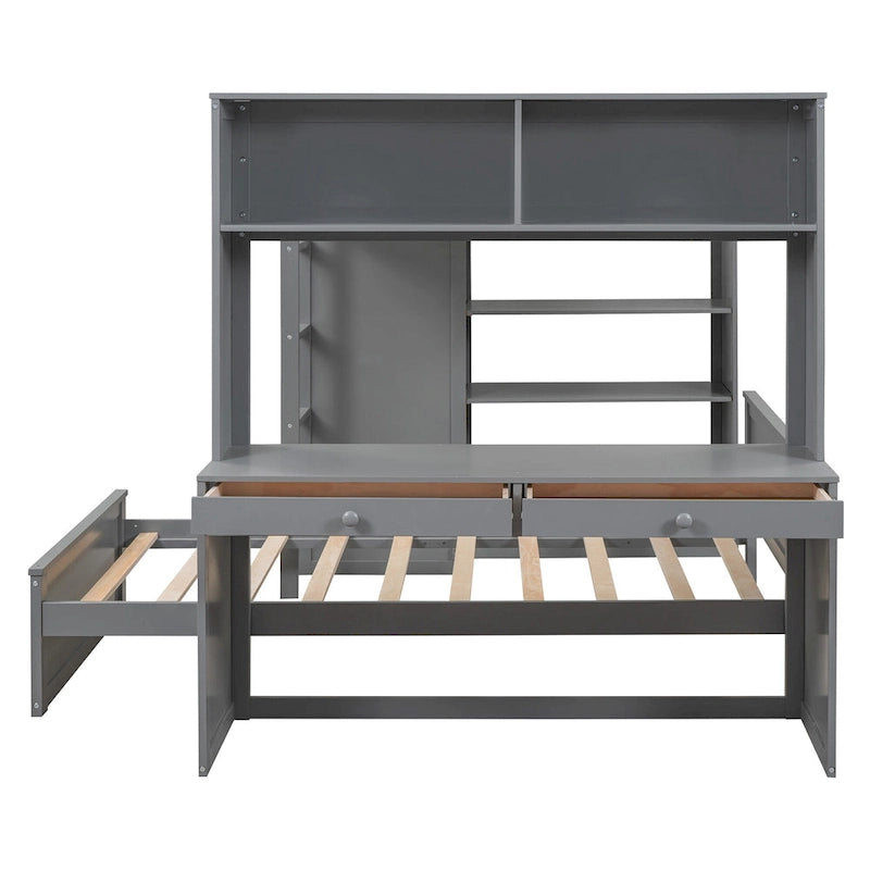 Letto a soppalco full-size con letto singolo indipendente