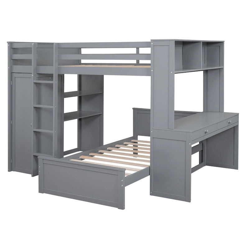 Letto a soppalco full-size con letto singolo indipendente