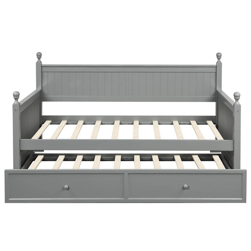 Divano Letto con Struttura in Legno, Formato Singolo con Letto Estraibile, Divano Letto Singolo