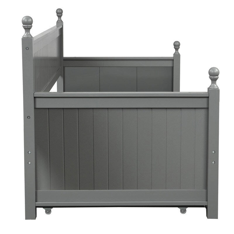 Divano Letto con Struttura in Legno, Formato Singolo con Letto Estraibile, Divano Letto Singolo