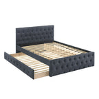Fabric Fully Upholstered Full Bed with Trundle