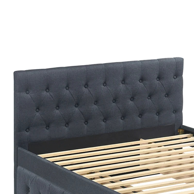 Letto matrimoniale imbottito con letto estraibile