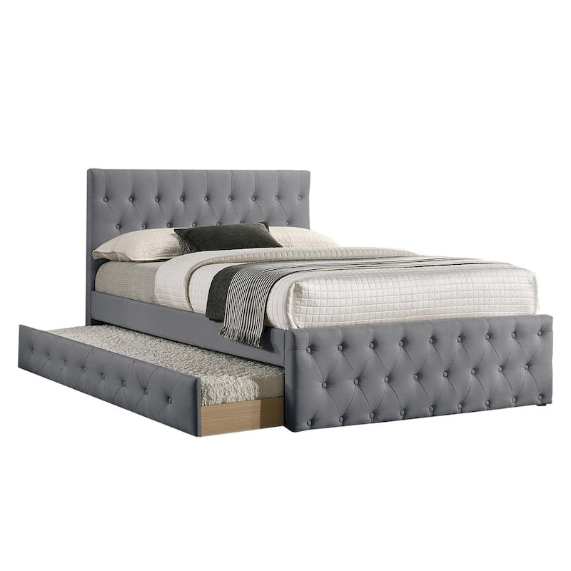 Letto matrimoniale imbottito con letto estraibile