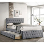 Letto matrimoniale imbottito con letto estraibile