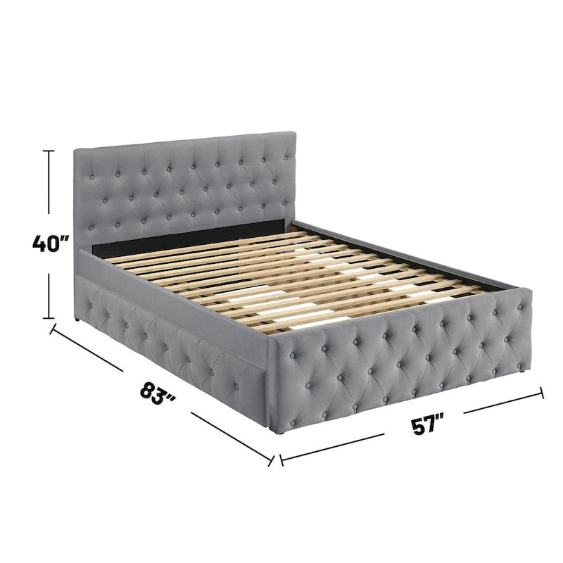 Letto matrimoniale imbottito con letto estraibile