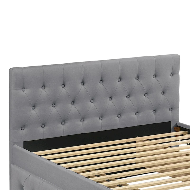 Letto matrimoniale imbottito con letto estraibile