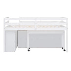 Letto basso a soppalco con scrivania estraibile e 4 cassetti – Twin/Full