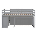 Letto basso a soppalco con scrivania estraibile e 4 cassetti – Twin/Full