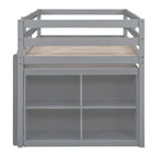 Letto basso a soppalco con scrivania estraibile e 4 cassetti – Twin/Full
