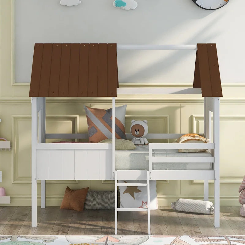 Twin Size Low Loft House Bed