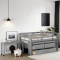 Letto a soppalco singolo con scrivania estraibile e 4 cassetti contenitori