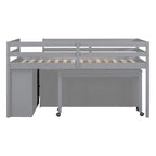 Letto a soppalco singolo con scrivania estraibile e 4 cassetti contenitori