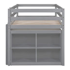 Letto a soppalco singolo con scrivania estraibile e 4 cassetti contenitori