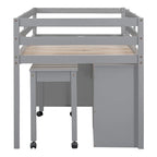 Letto a soppalco singolo con scrivania estraibile e 4 cassetti contenitori