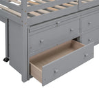 Letto a soppalco singolo con scrivania estraibile e 4 cassetti contenitori