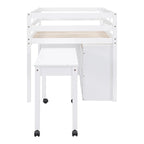 Letto a soppalco singolo con scrivania estraibile e 4 cassetti contenitori