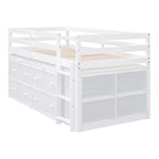 Letto a soppalco singolo con scrivania estraibile e 4 cassetti contenitori