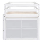 Letto a soppalco singolo con scrivania estraibile e 4 cassetti contenitori