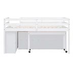 Letto a soppalco singolo con scrivania estraibile e 4 cassetti contenitori