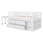 Letto a soppalco singolo con scrivania estraibile e 4 cassetti contenitori