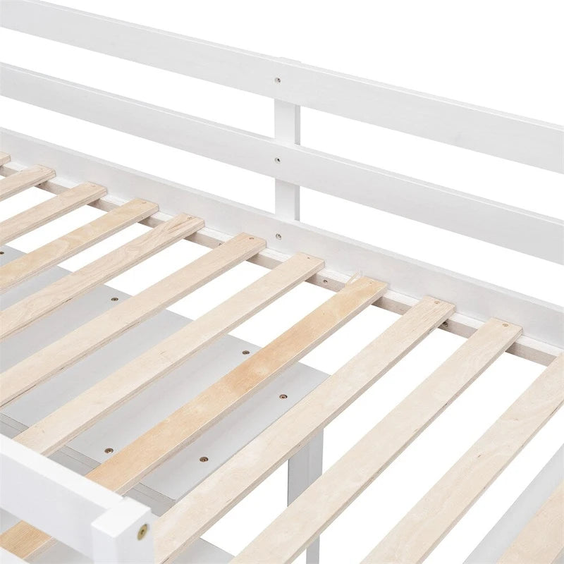 Letto a soppalco singolo con scrivania estraibile e 4 cassetti contenitori