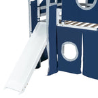 Letto a soppalco singolo/matrimoniale con tenda e torre