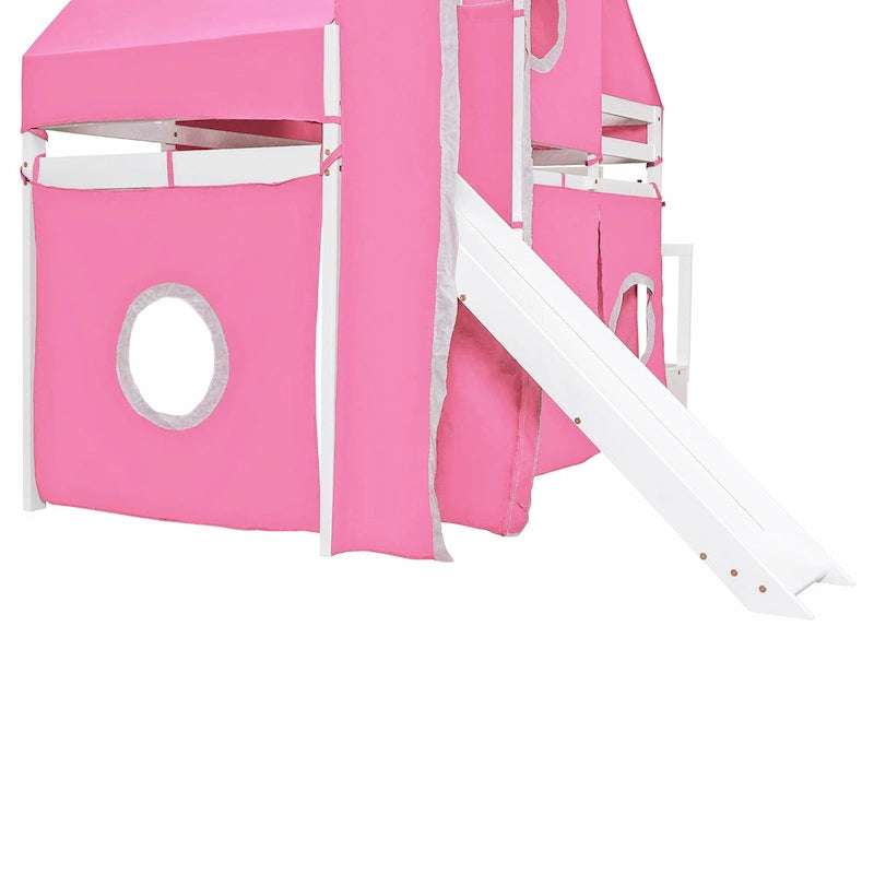 Letto a soppalco singolo/matrimoniale con tenda e torre